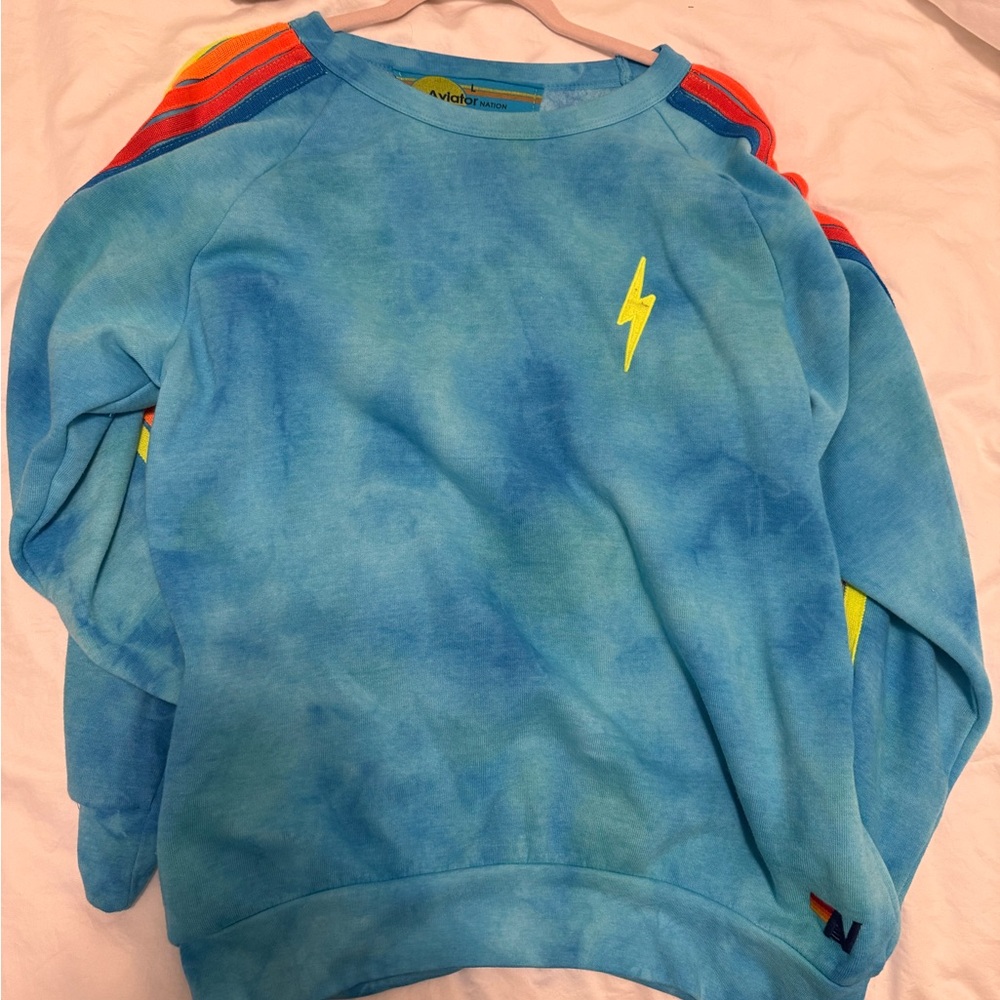 Aviator Nation Light Blue Crewneck Sweatshirt